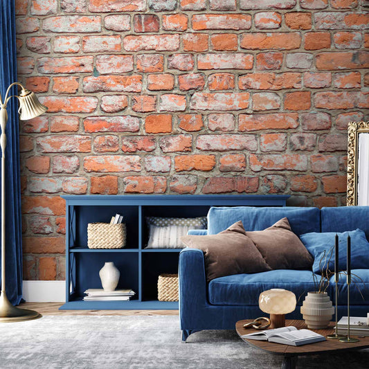 Fotobehang Loft Wall - Pattern Imitating an Old Red Brick