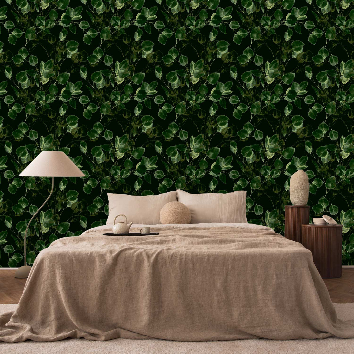 Behang Groene Decoratie — sfeerfoto 3