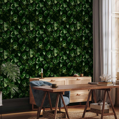 Behang Groene Decoratie — sfeerfoto 4