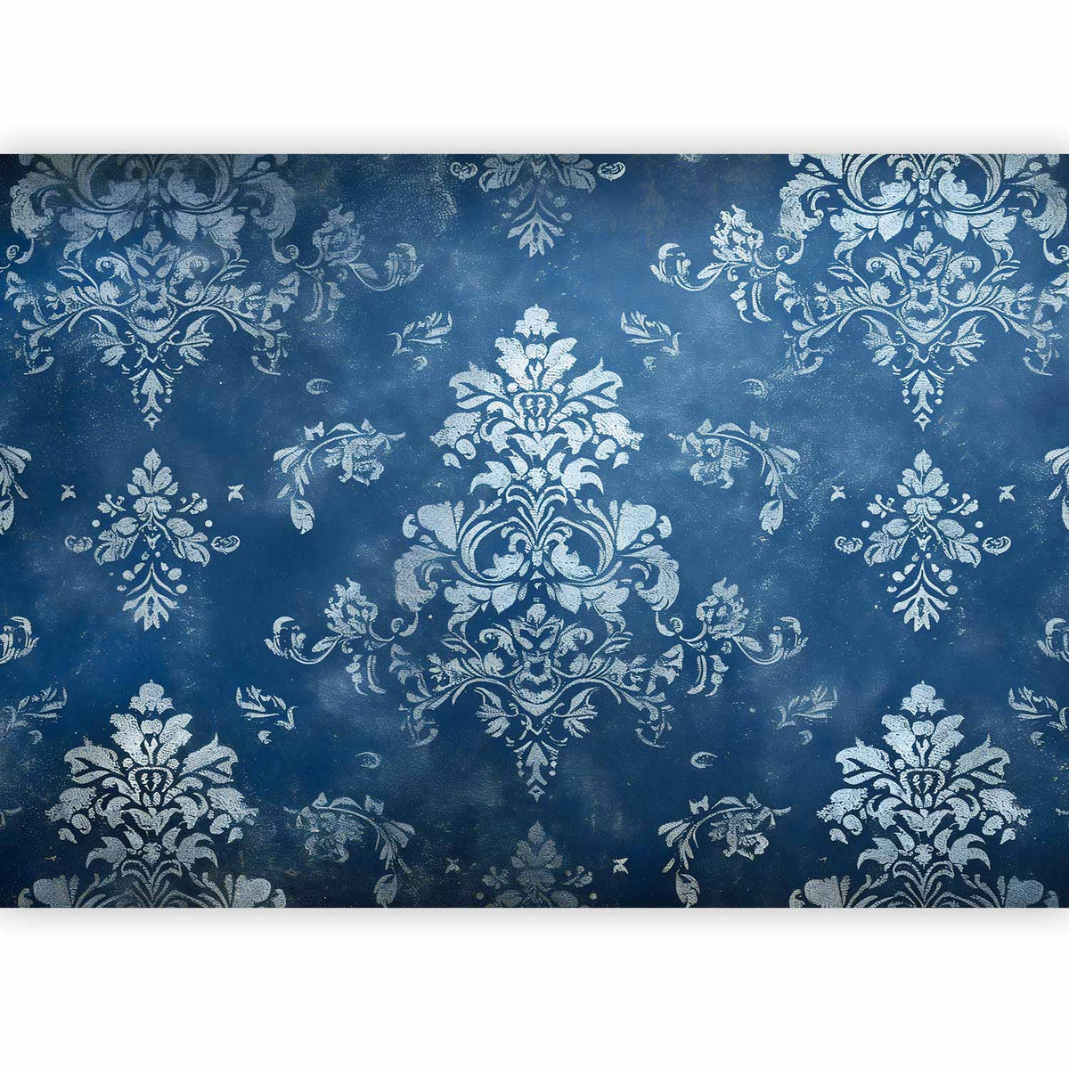 Fotobehang Retro Ornament Decorative Motif in Worn Blues