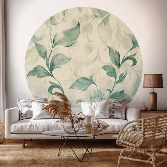 Rond fotobehang Bladeraquarel — sfeerfoto 1