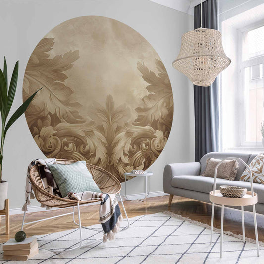 Rond fotobehang Sepiaornament — sfeerfoto 1