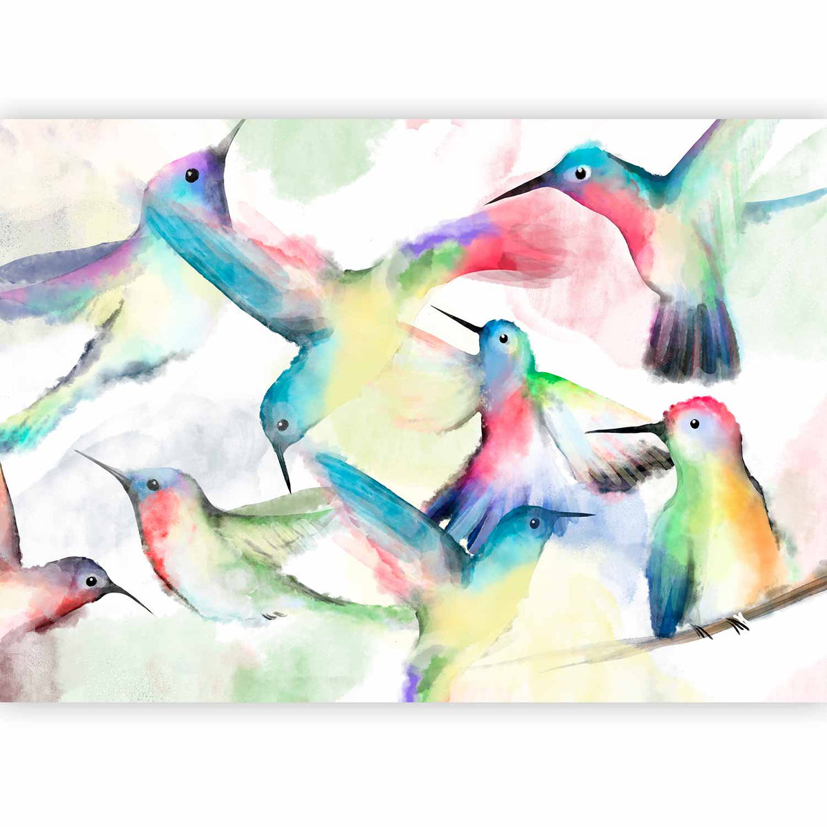 Fotobehang Watercolor Birds
