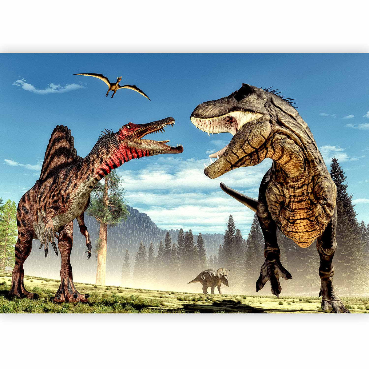 Fotobehang Fighting Dinosaurs