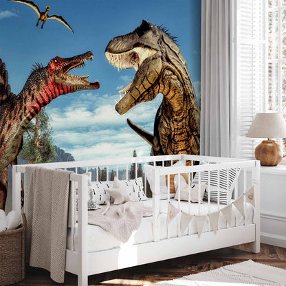Fotobehang Fighting Dinosaurs