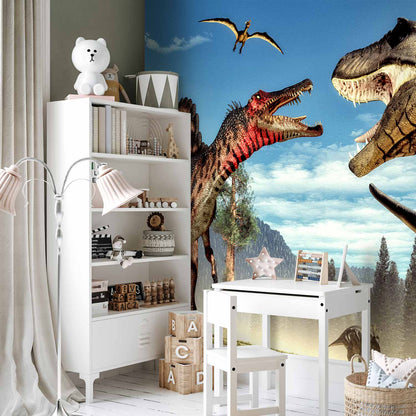 Fotobehang Fighting Dinosaurs