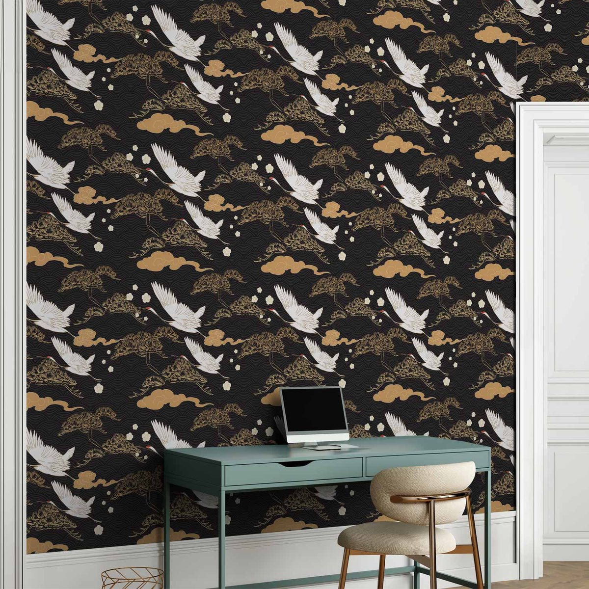 Behang Oosterse Kraanvogels — sfeerfoto 4