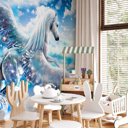 Fotobehang Pegasus (Blue)