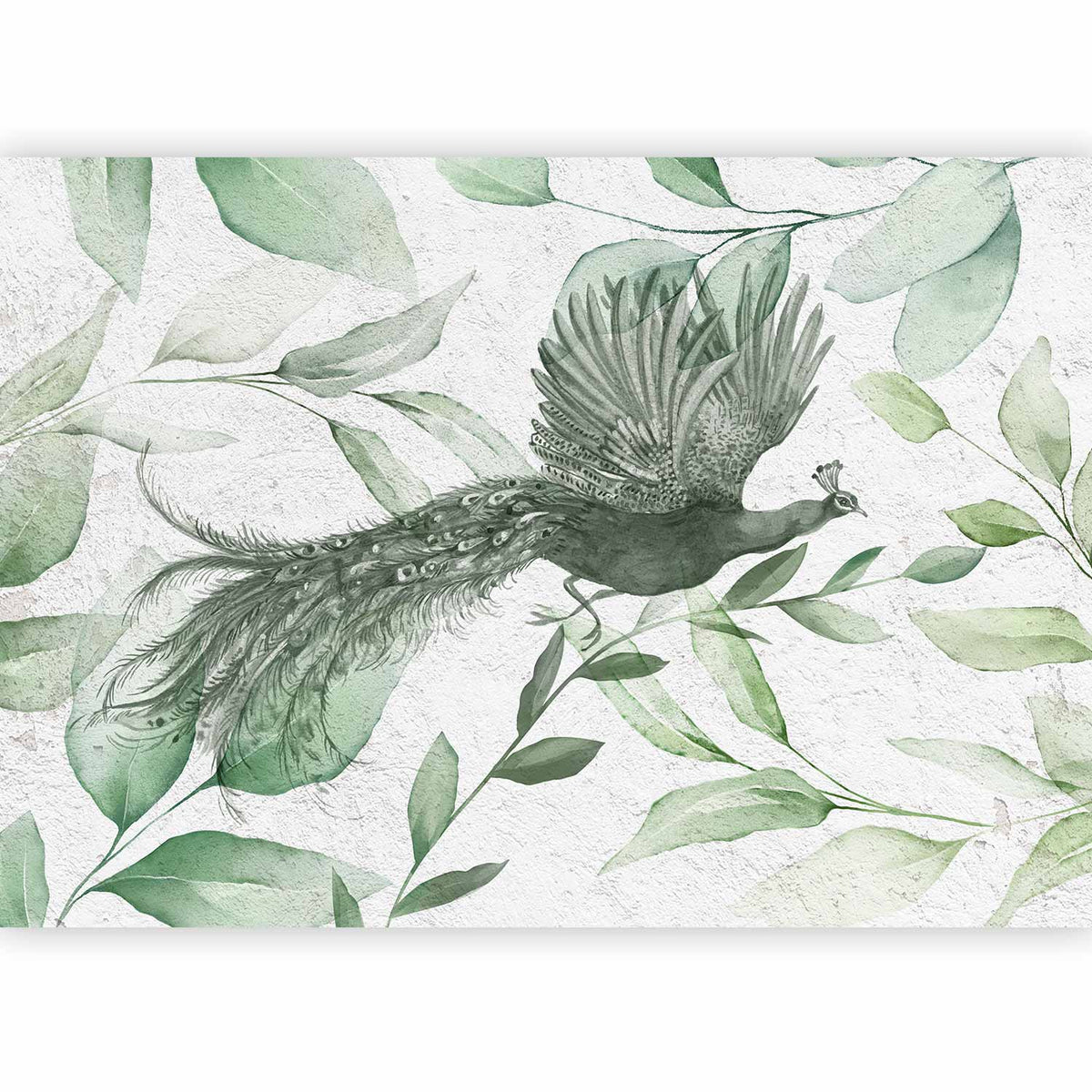 Fotobehang Flight of a Peacock - Third Variant