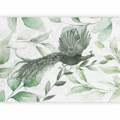 Fotobehang Flight of a Peacock - Third Variant