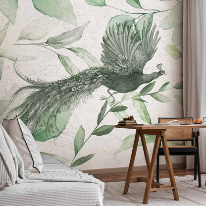 Fotobehang Flight of a Peacock - Third Variant