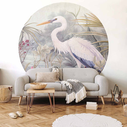 Rond fotobehang Wadende Reiger — sfeerfoto 1