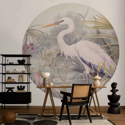 Rond fotobehang Wadende Reiger — sfeerfoto 4