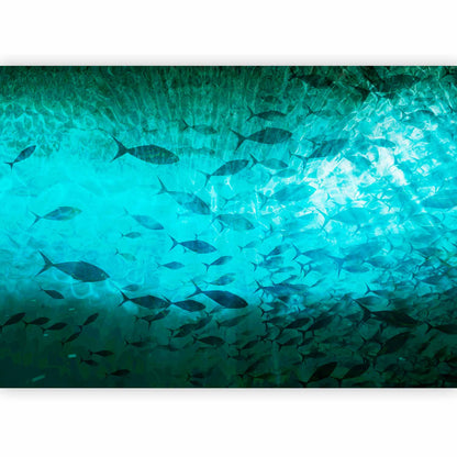 Fotobehang A shoal of dark fish