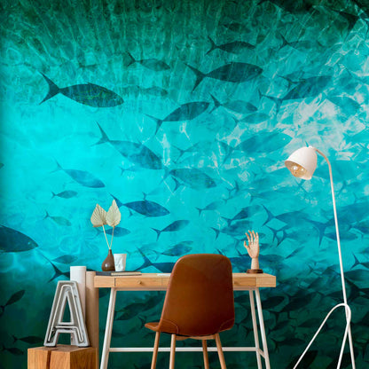 Fotobehang A shoal of dark fish