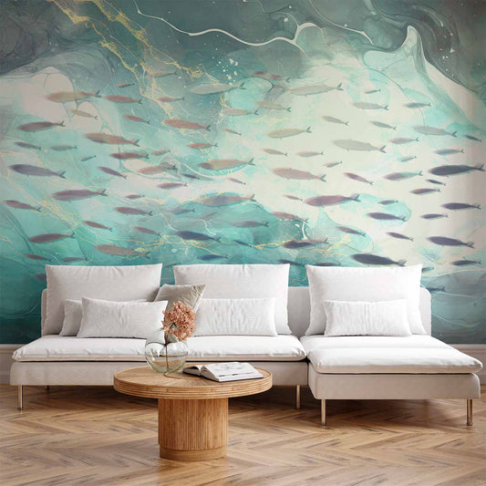 Fotobehang School of small fish