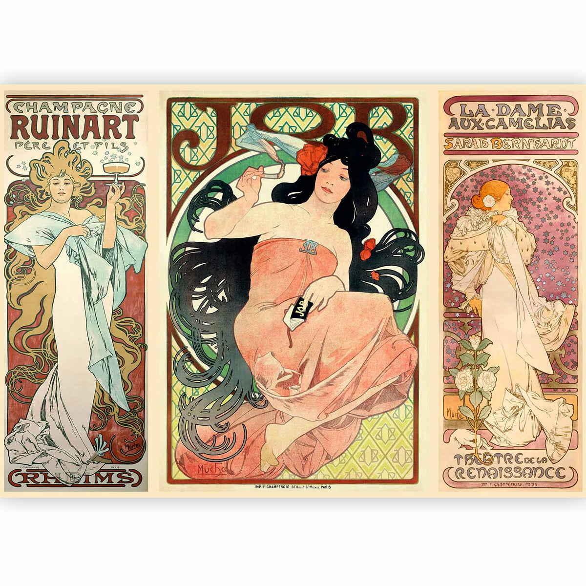 Fotobehang Alphonse Mucha. Women's