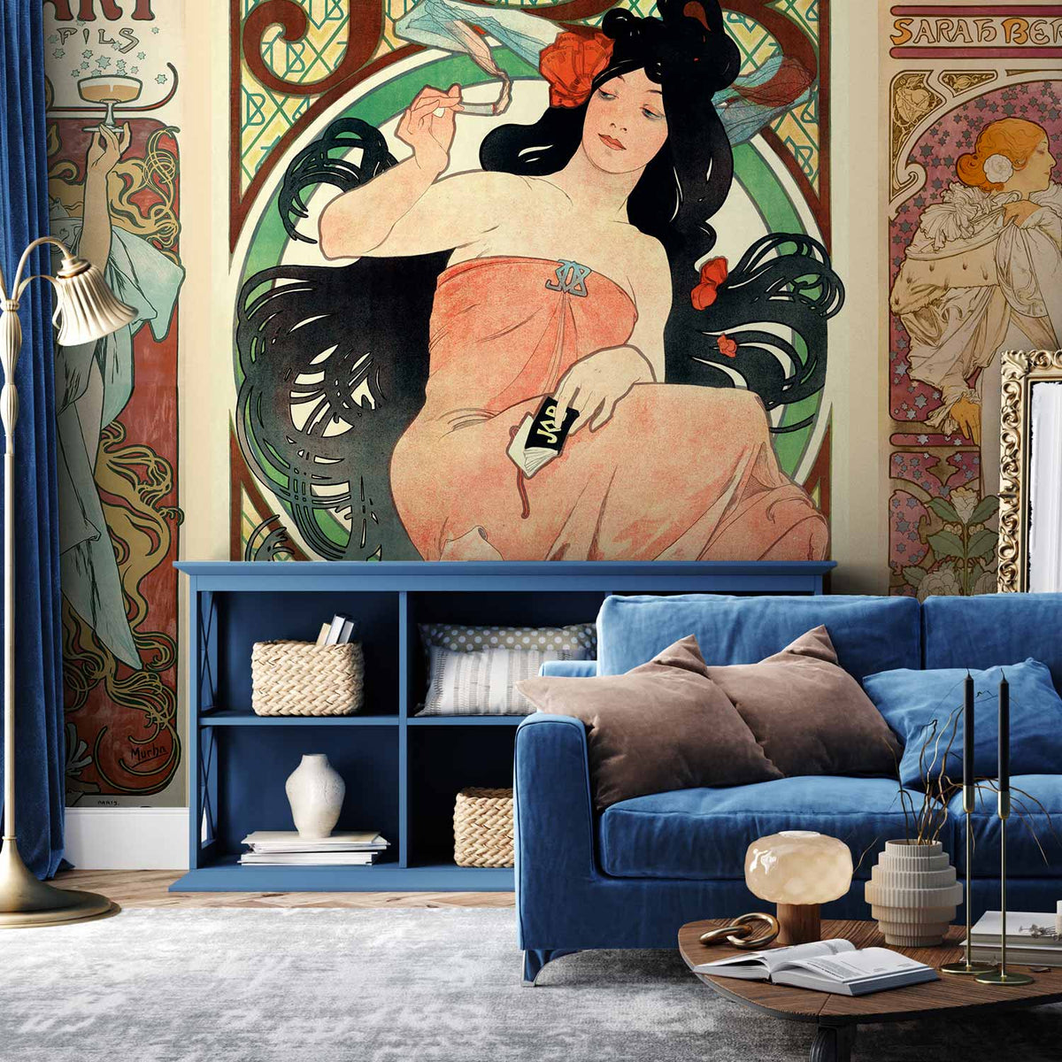 Fotobehang Alphonse Mucha. Women's