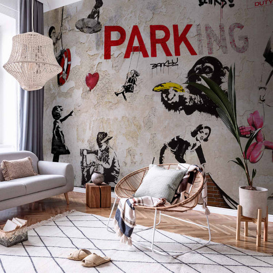 Fotobehang [Banksy] Graffiti Collage