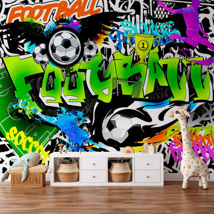 Fotobehang Football Graffiti