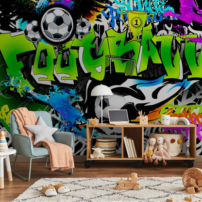 Fotobehang Football Graffiti