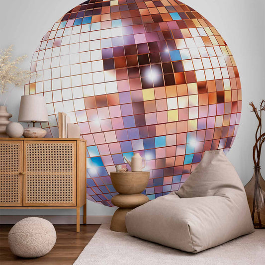 Rond fotobehang Discobal Roségoud — sfeerfoto 1