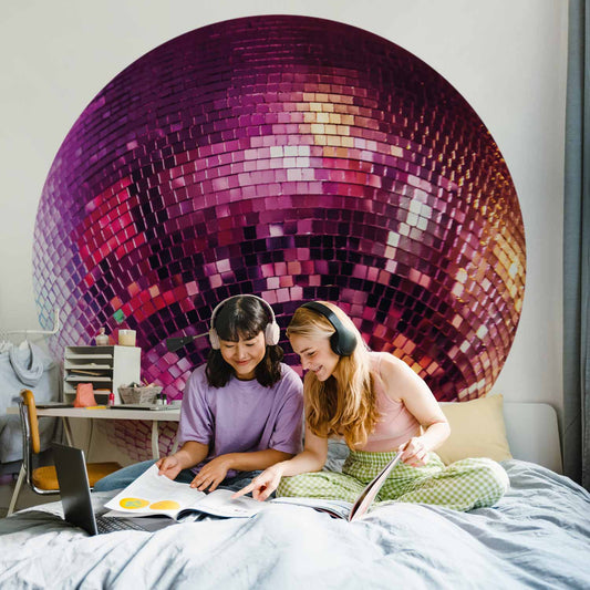 Rond fotobehang Discobal Magenta — sfeerfoto 1