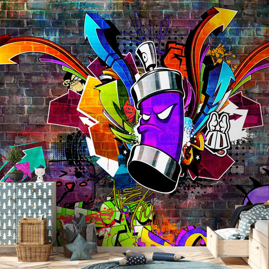 Fotobehang Graffiti: Colourful attack