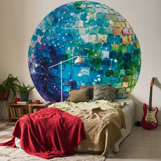 Rond fotobehang Discobal Turkoois — sfeerfoto 1