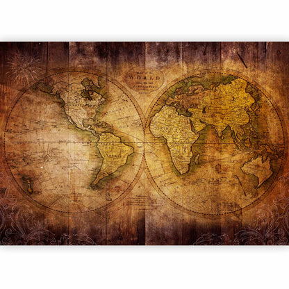Fotobehang World on old map