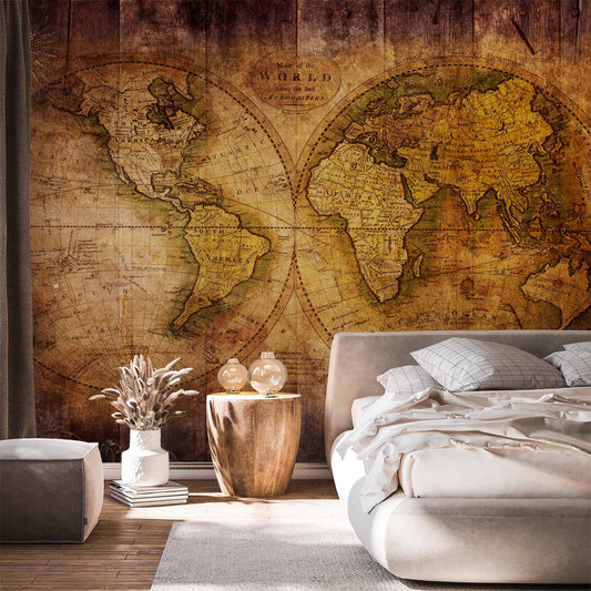 Fotobehang World on old map