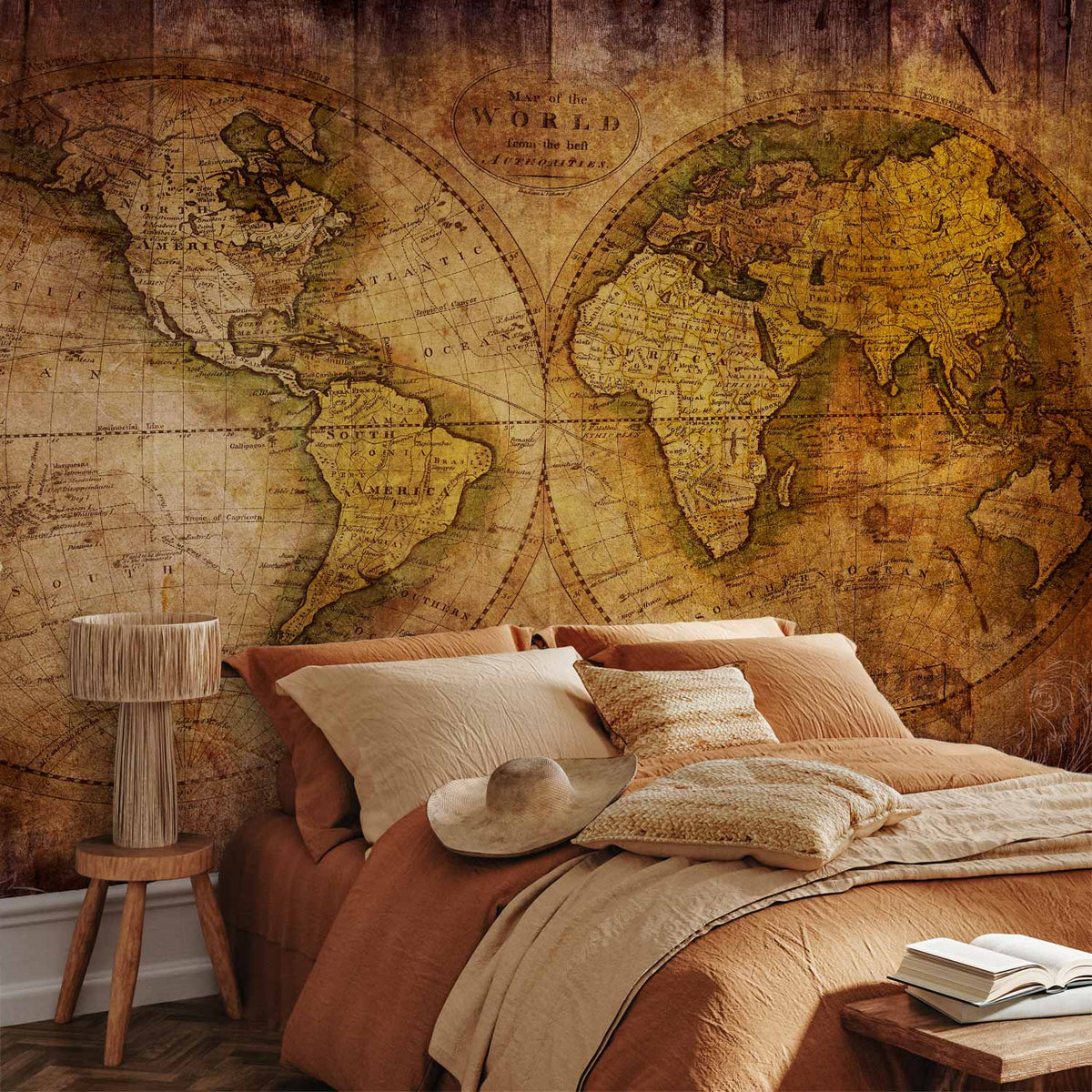 Fotobehang World on old map