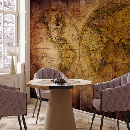 Fotobehang World on old map