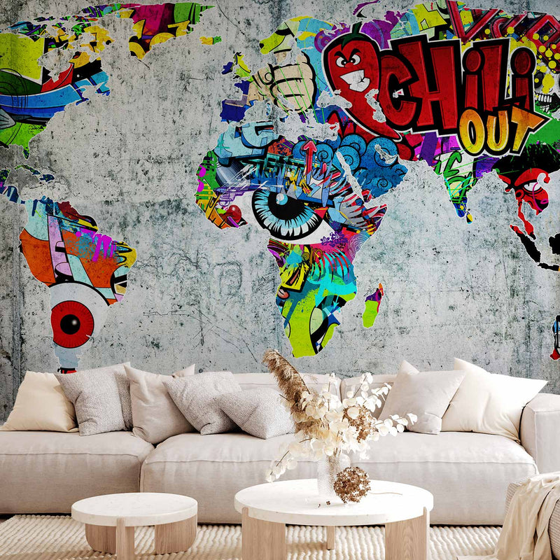 Fotobehang Map - Graffiti
