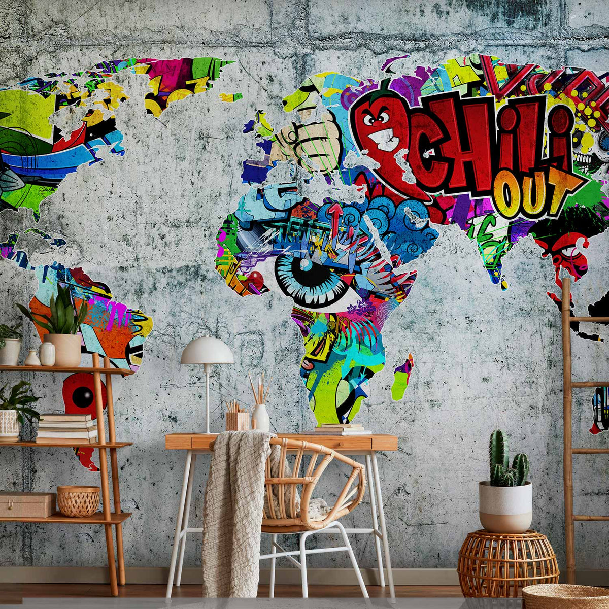 Fotobehang Map - Graffiti