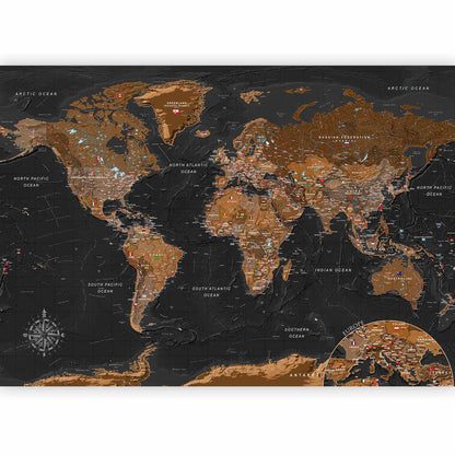 Fotobehang World: Stylish Map