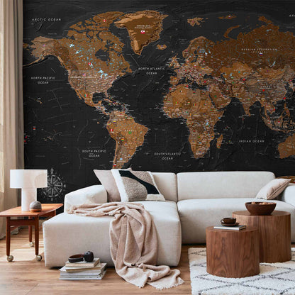 Fotobehang World: Stylish Map