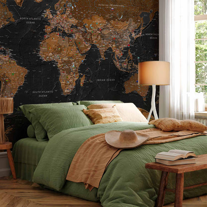 Fotobehang World: Stylish Map