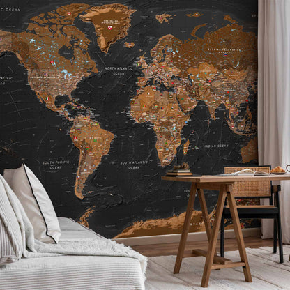 Fotobehang World: Stylish Map