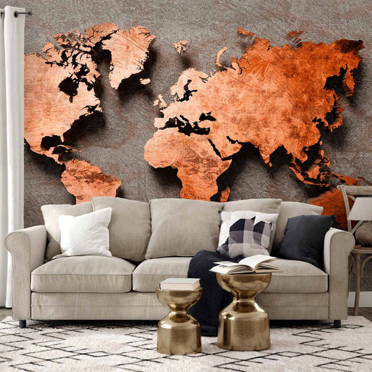 Fotobehang Copper Map