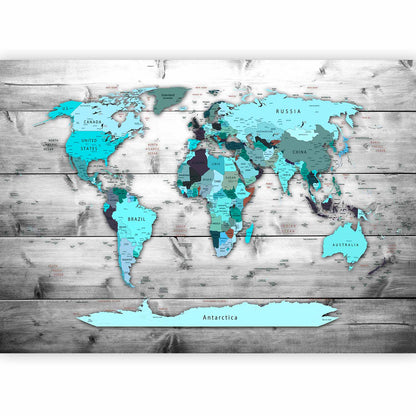 Fotobehang World Map: Blue Continents