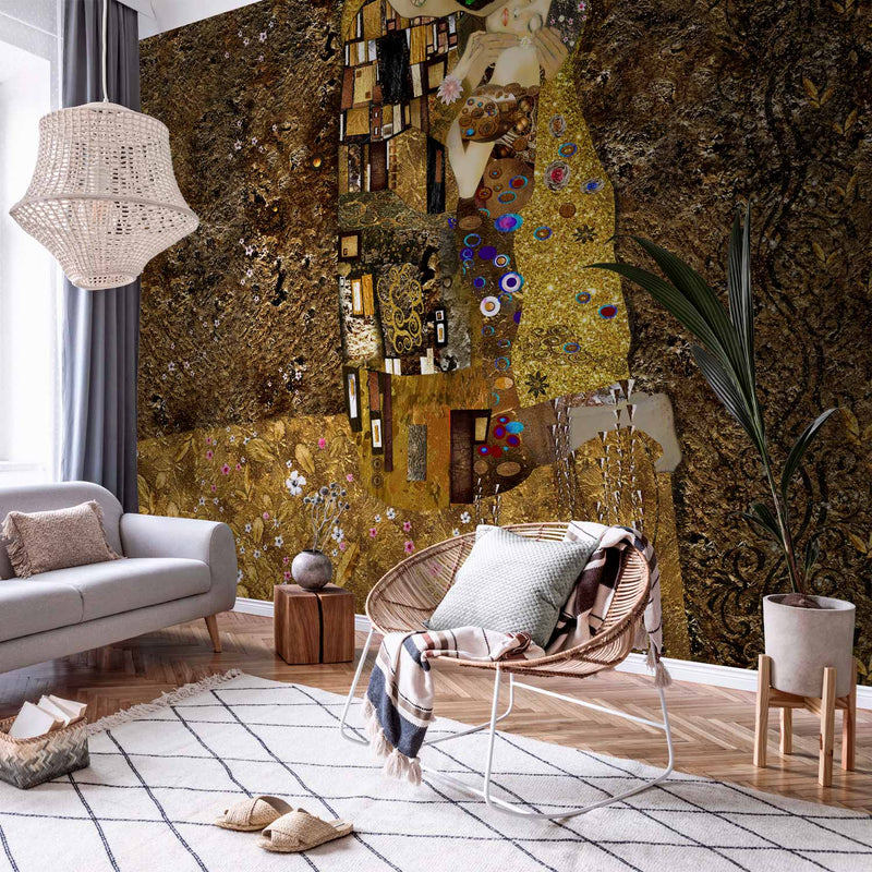 Fotobehang Klimt inspiration: Golden Kiss
