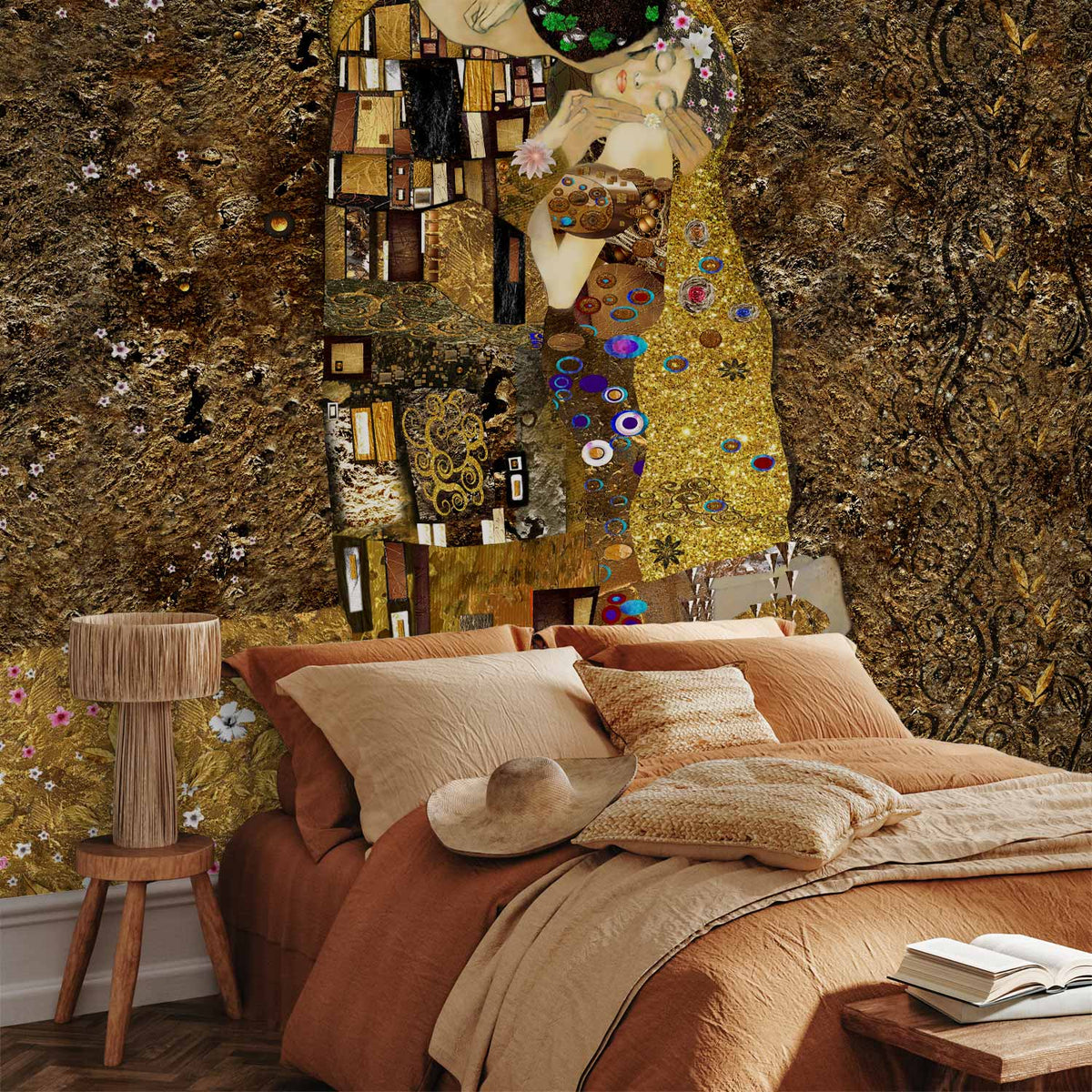 Fotobehang Klimt inspiration: Golden Kiss