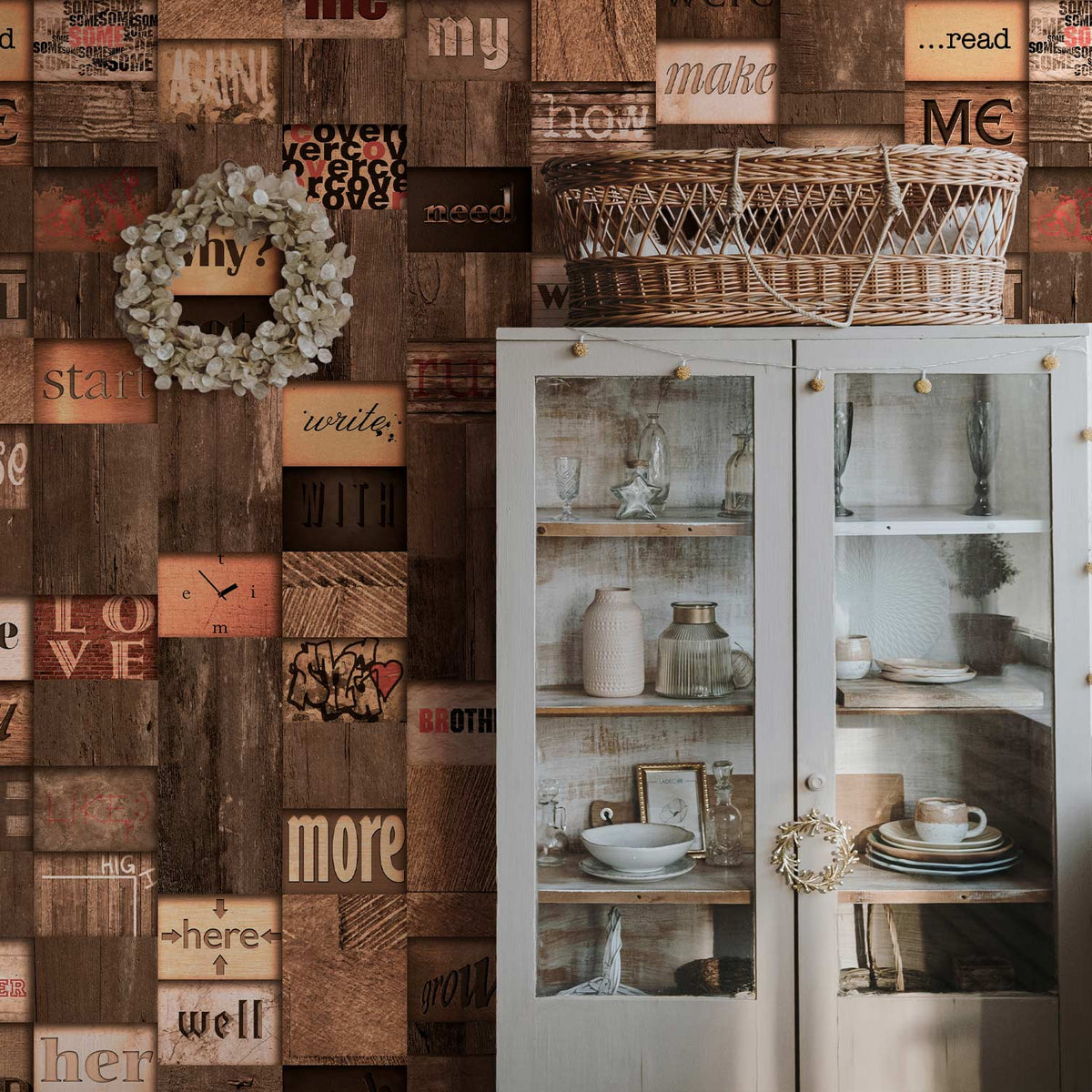 Behang Oude Inscriptie — sfeerfoto 4