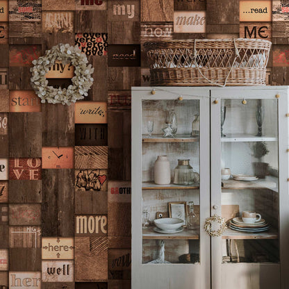 Behang Oude Inscriptie — sfeerfoto 4